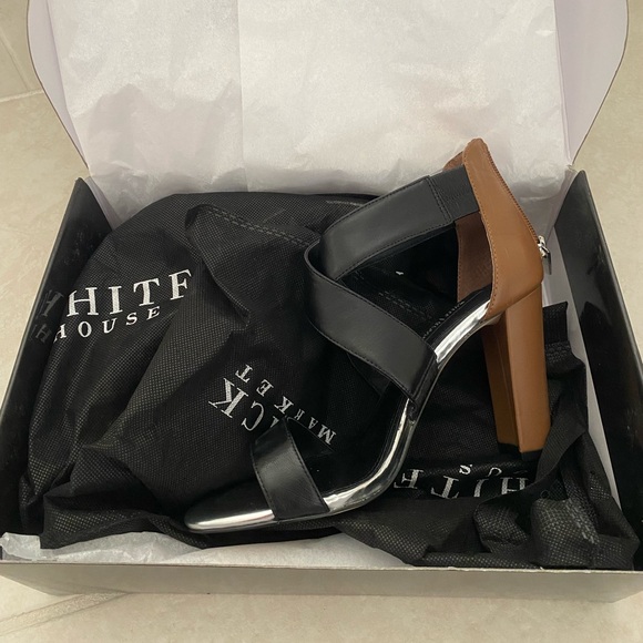 White House Black Market “Melodie” Heel Black & Tan Size 7.5 - Picture 10 of 11